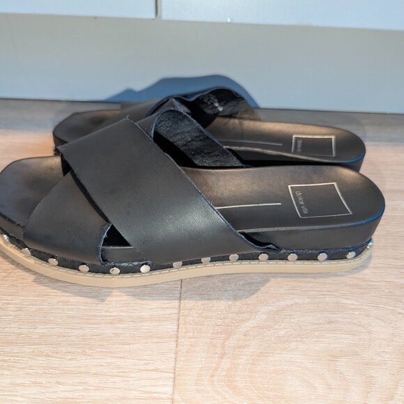 Dolce Vita Gracy Platform Sandal black Studded Slide - Picture 2 of 5